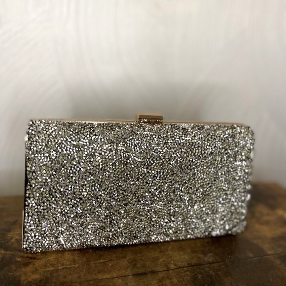 Boohoo glitter box clutch, metallic/silver, small - Picture 6 of 6